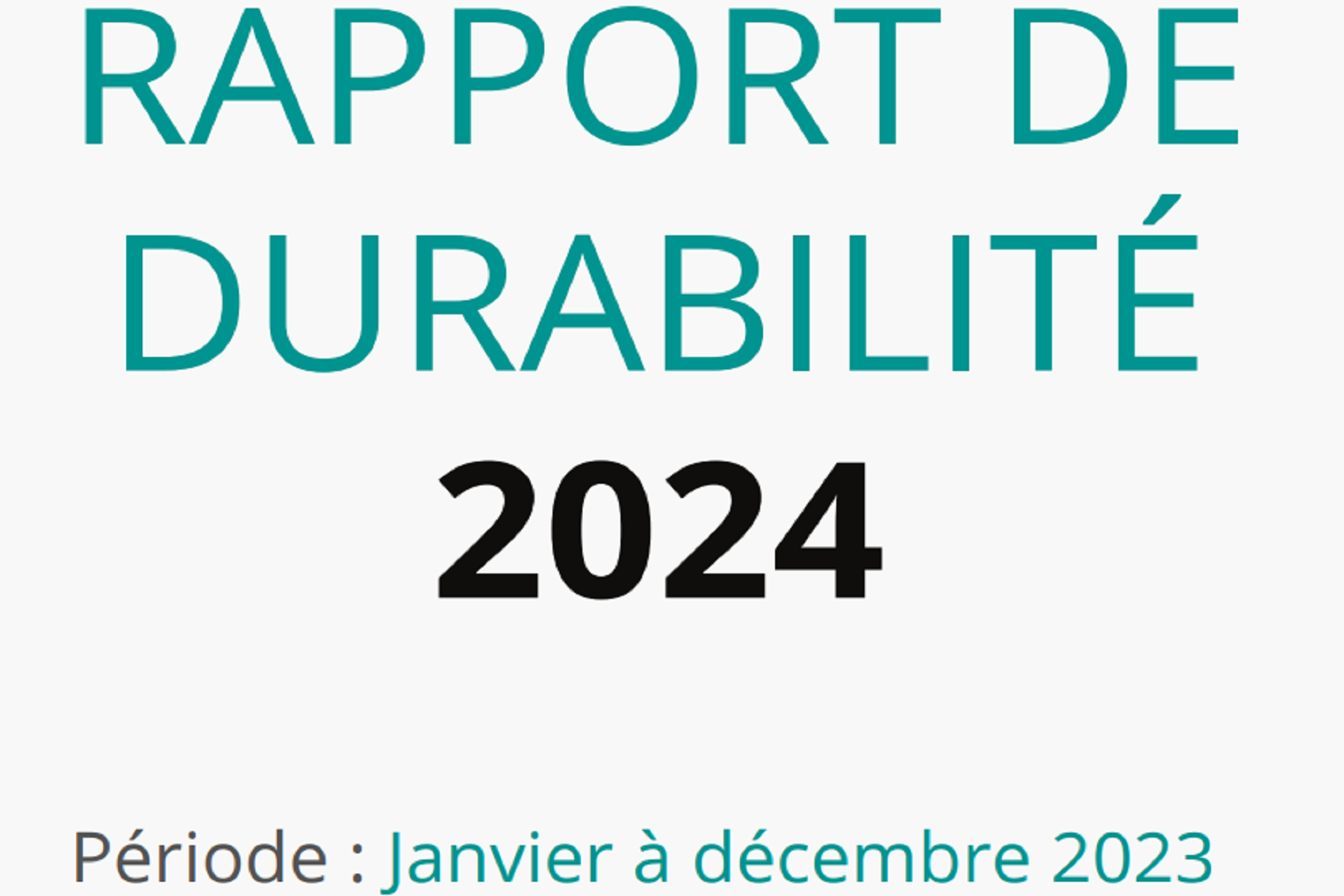 2024 Rapport de durabilité